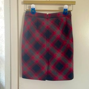 Holiday/ festive winter pencil skirt, red plaid, winter ready!